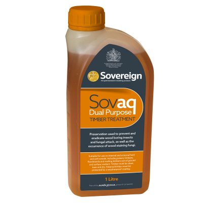 1 Litre Sovaq Dual Action Fungicidal Wall Solution for Eradication of Dry Rot and Wood Boring Insecticide