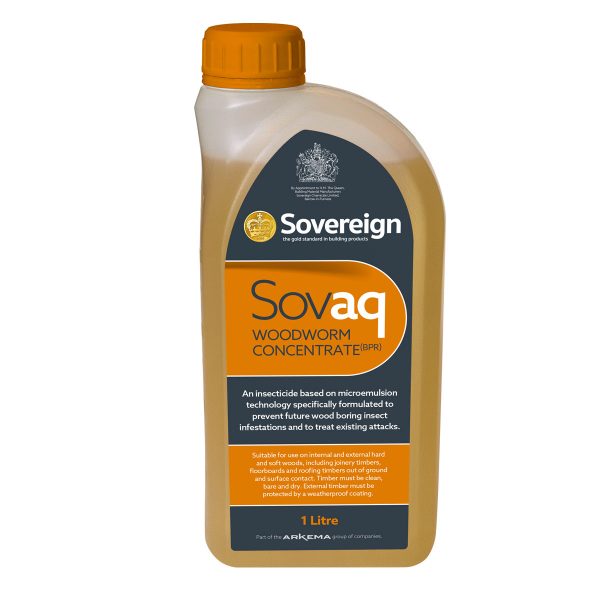 1 Litre Sovaq Woodworm and Wood Boring Insecticide